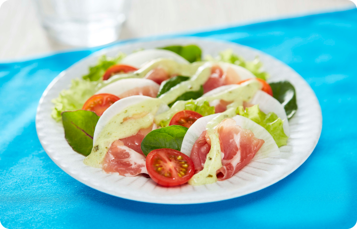 大根と生ハムのミルフィーユ風サラダ