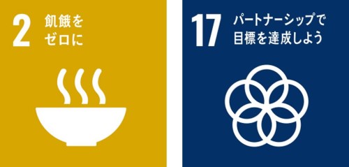 取り組みに関連するSDGsの目標（2.飢餓をゼロに）／取り組みに関連するSDGsの目標（17.パートナーシップで目標を達成しよう）