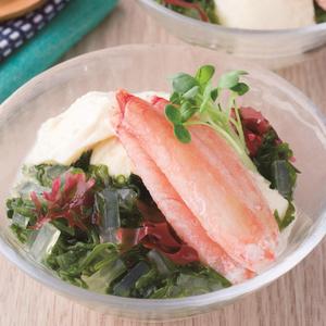 蟹と海藻の海鮮塩だれ豆腐