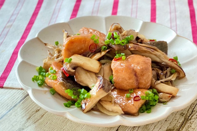 食欲不振には食物繊維「鮭ときのこの南蛮漬け」