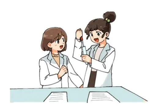 エマちゃんが実験している様子