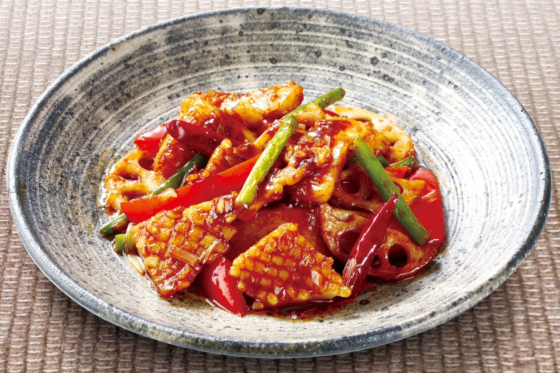 イカの甘酢唐辛子炒め