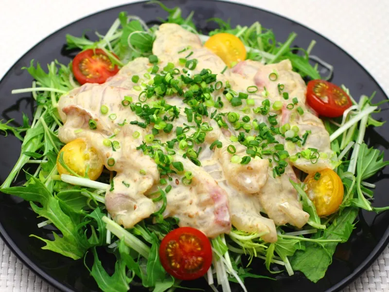 真鯛と水菜の和えサラダ