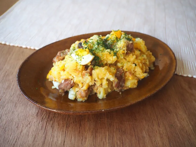『リケンのノンオイル 青じそ』使用レシピ「青じそ角煮のポテトサラダ」