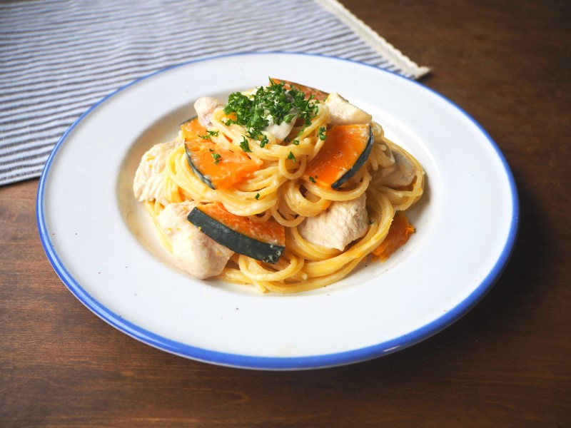 鶏肉とかぼちゃのレモンクリームパスタ 鶏肉とかぼちゃのレモンクリームパスタ