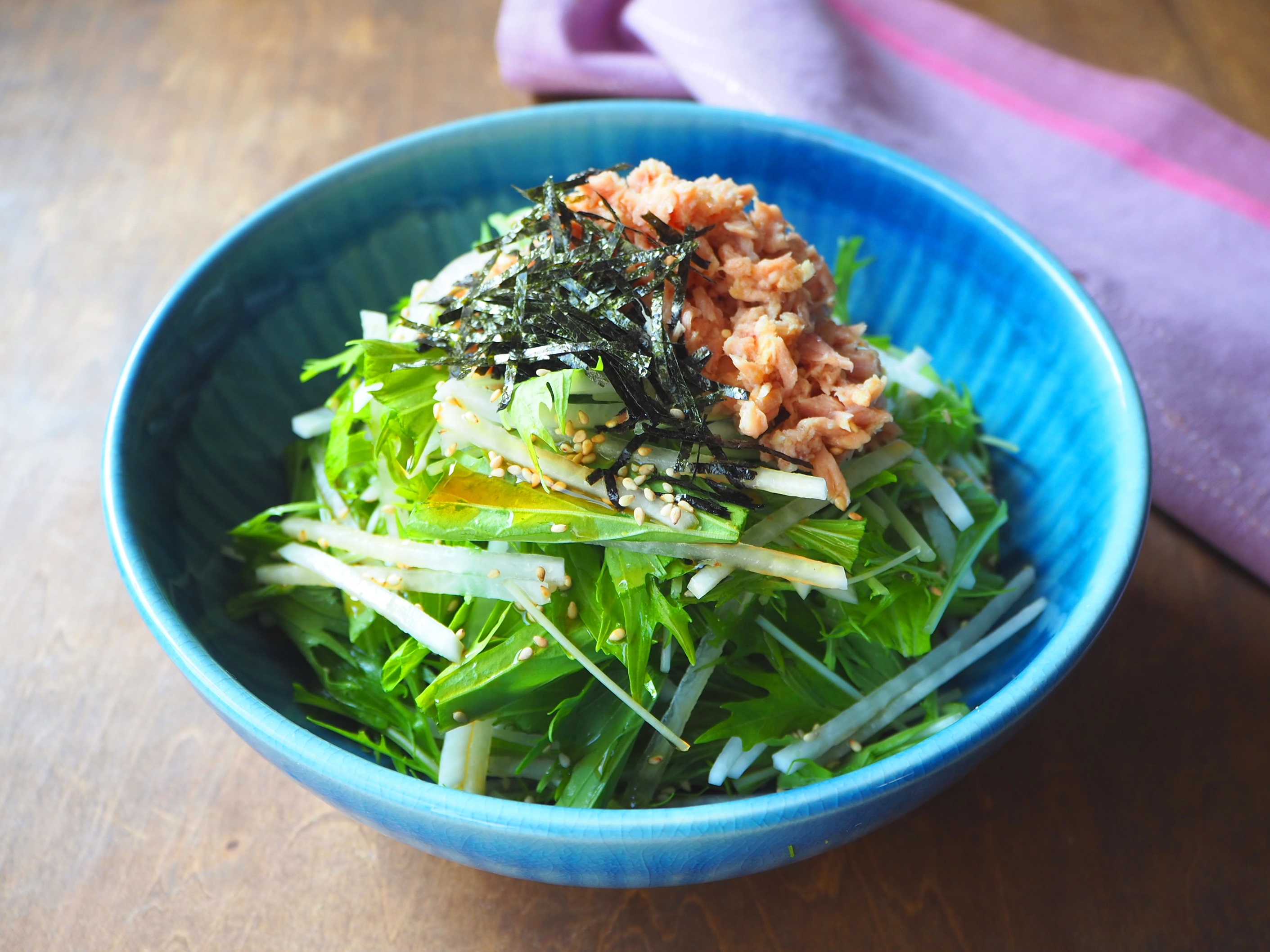 大根と水菜のツナ缶サラダ