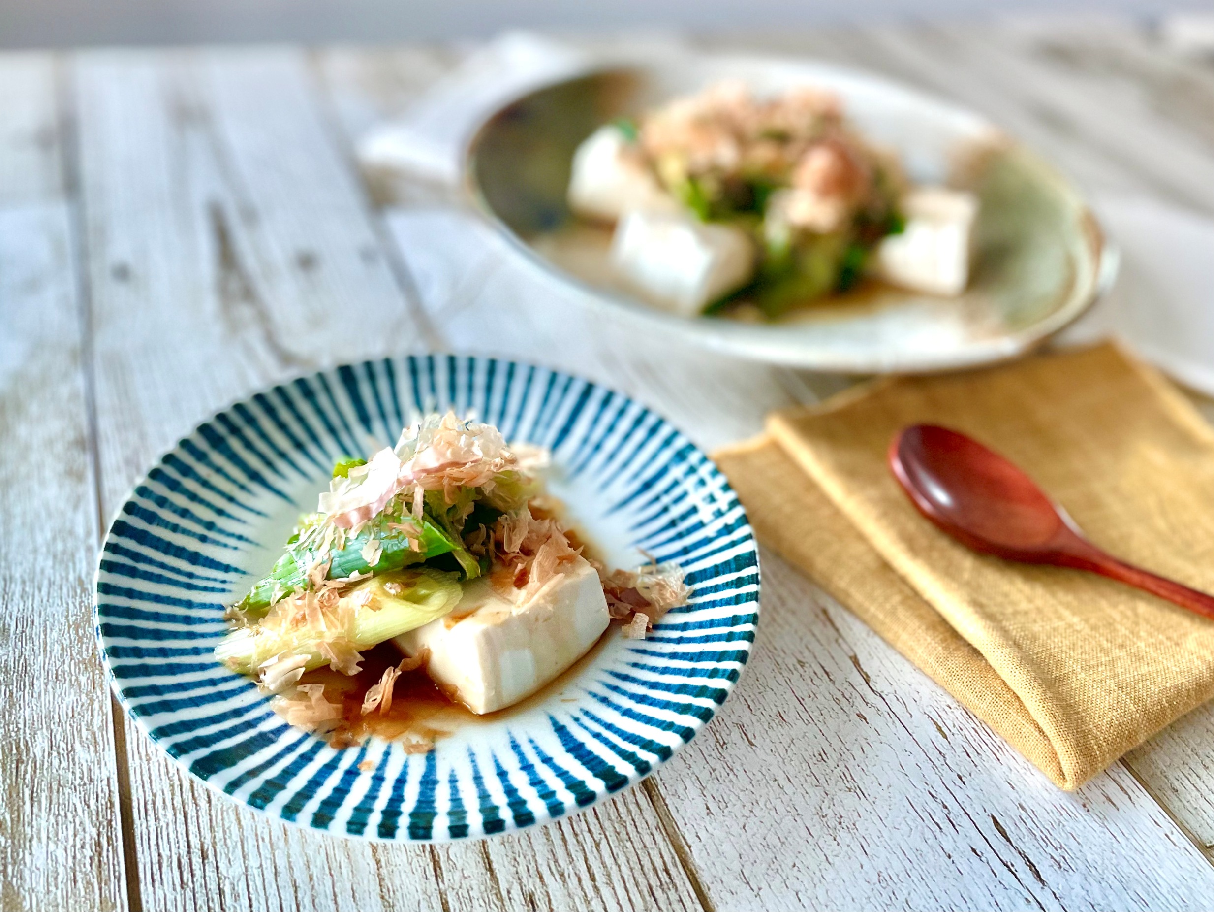 九条ねぎのレンチン温豆腐 九条ねぎのレンチン温豆腐