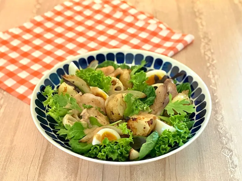 「洋食屋さんのただただおいしいドレッシング」を使用した電子レンジで簡単レシピ「洋食屋さんの根菜サラダ」