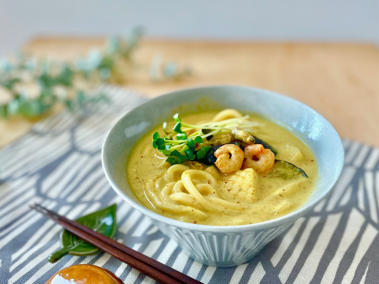 ごま豆乳カレーうどん