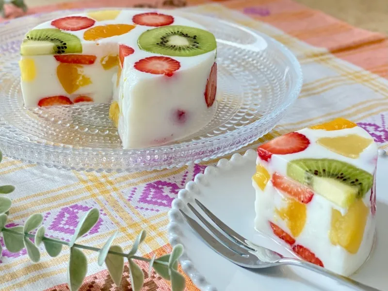 フルーツ牛乳寒天