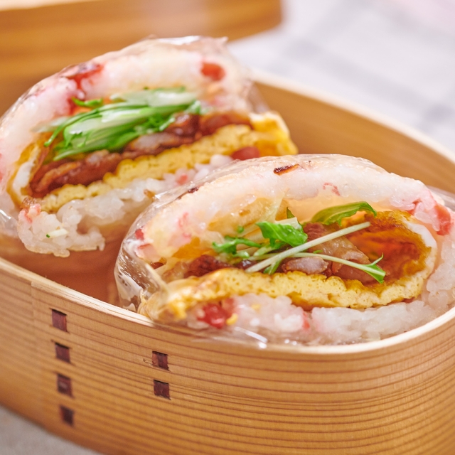 卵焼き器で作る 和風ライスバーガー