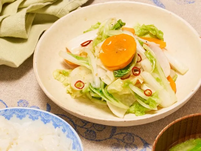 鍋野菜のピリ辛漬け