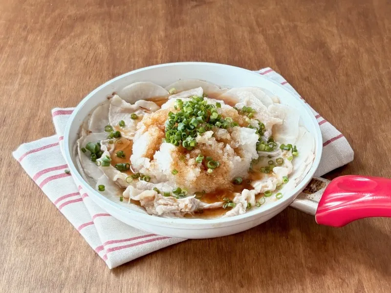 大根と豚肉のフライパン蒸し鍋