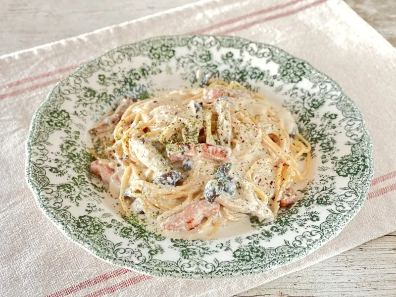 豆腐クリームパスタ