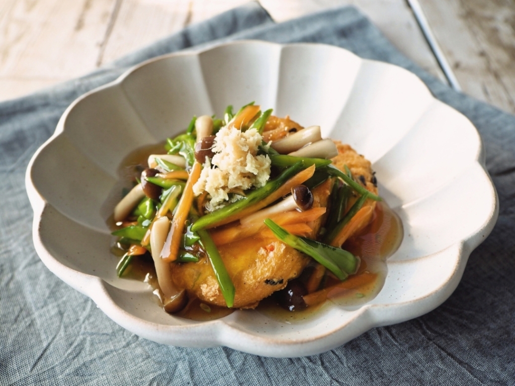 がんもどきの野菜あんかけ がんもどきの野菜あんかけ