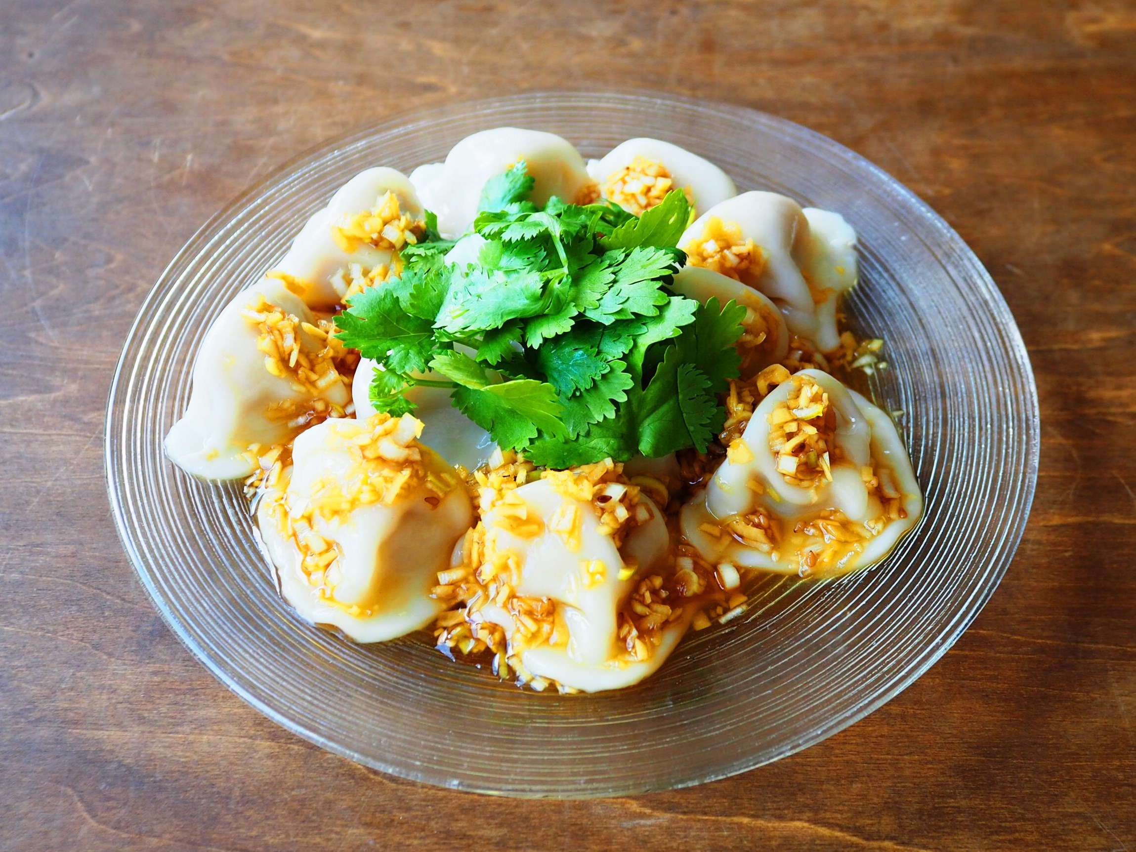 冷やし水餃子 ねぎしょうがだれ 冷やし水餃子 ねぎしょうがだれ
